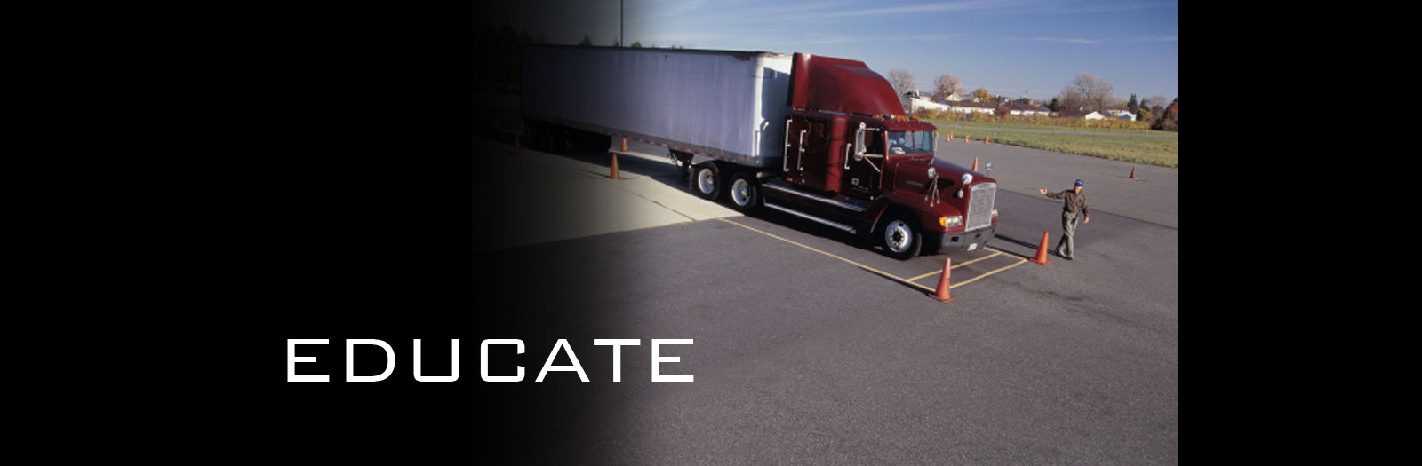 Image of a trucker learning how to park properly.